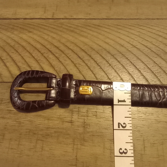 Liz Claiborne Genuine Cow Leather Women's Belt Alligator Croc Print Brown Size S - Picture 5 of 9